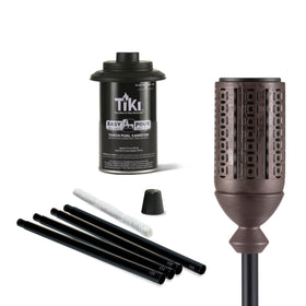 TIKI Cabos bronze torch with long-lasting wick and snuffer for safe extinguishing