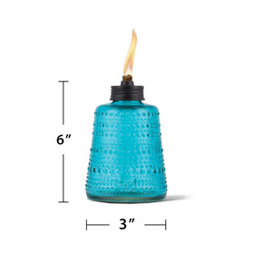 TIKI Carnival Glass Torch purple closeup, adds color to patio décor