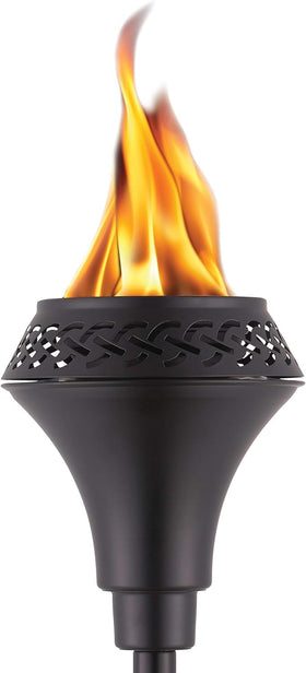 TIKI Island King 65-Inch Torch on patio delivers bold ambiance for outdoor gatherings