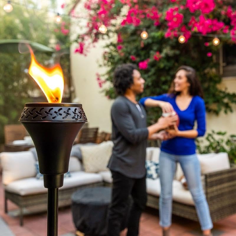 TIKI Island King 65-Inch Torch Twist & Pour enables spill-free refueling