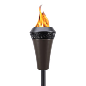 TIKI Island King 65in Torch with bold flame for vivid outdoor ambiance.