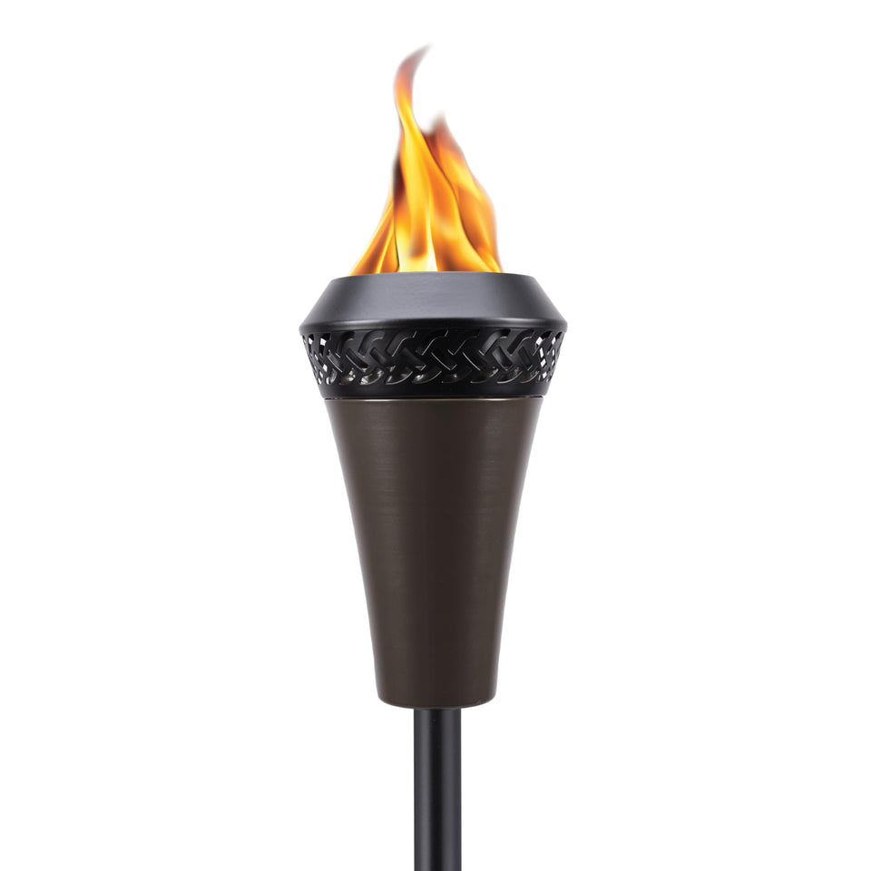TIKI Island King 65in Torch with bold flame for vivid outdoor ambiance.