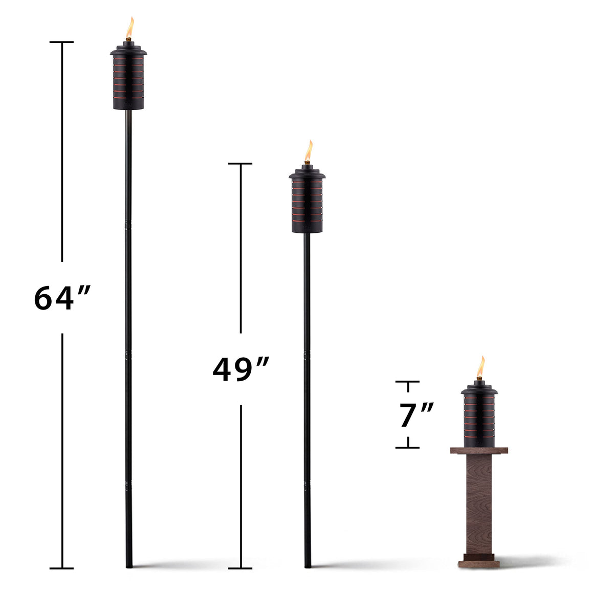 TIKI fiberglass wick provides steady burn and longer performance.
