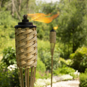 Flame guards and snuffer included for safe extinguishing of TIKI torches.