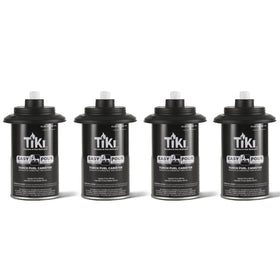 TIKI torch replacement canister set of 4 pack shown for easy refilling and spill control.