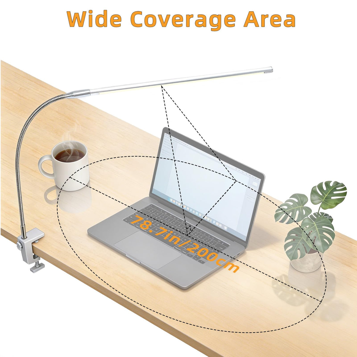 Space aluminum construction for a durable, anti-corrosion desk lamp