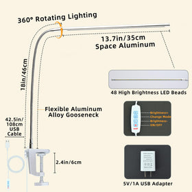 Tikroom lamp is USB powered, ideal for travel setups and on-the-go work
