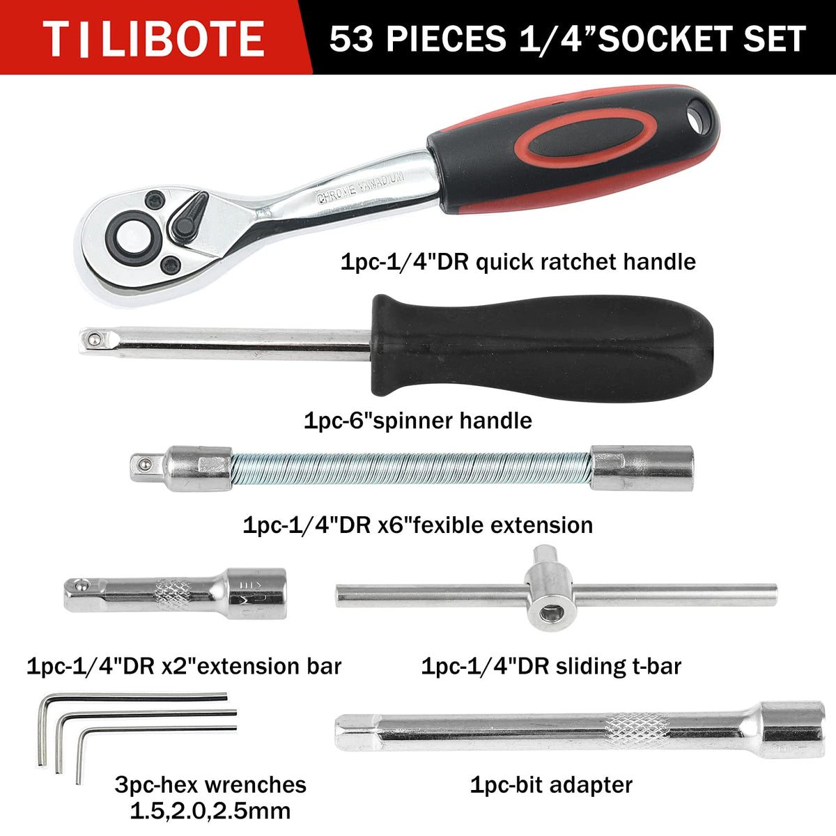 TILIBOTE extension bar 4-inch provides extra reach in confined areas.