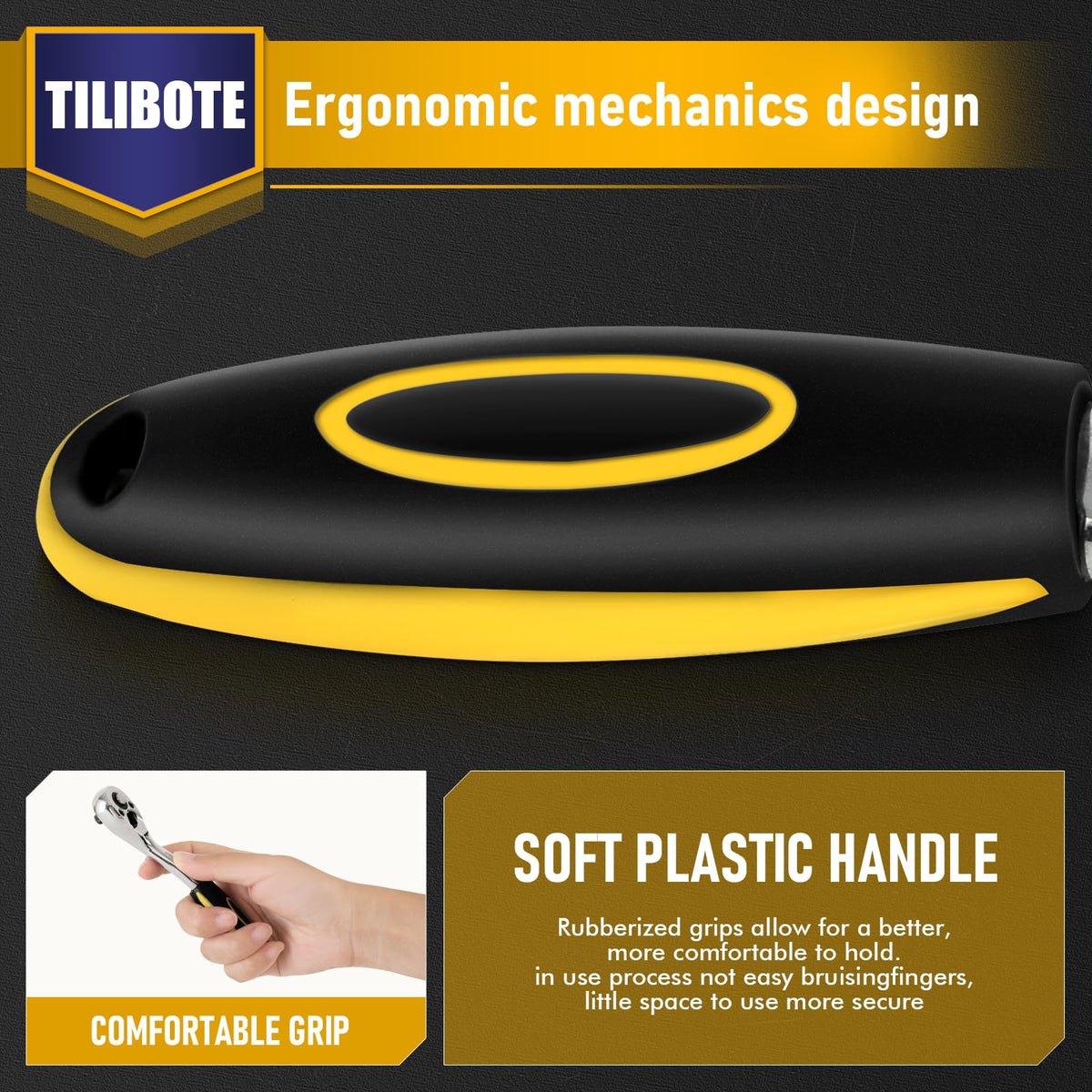 TILIBOTE SAE and metric sockets range enables versatile use on various vehicles.