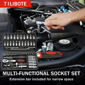 TILIBOTE sliding T-bar enhances leverage for tough fasteners.