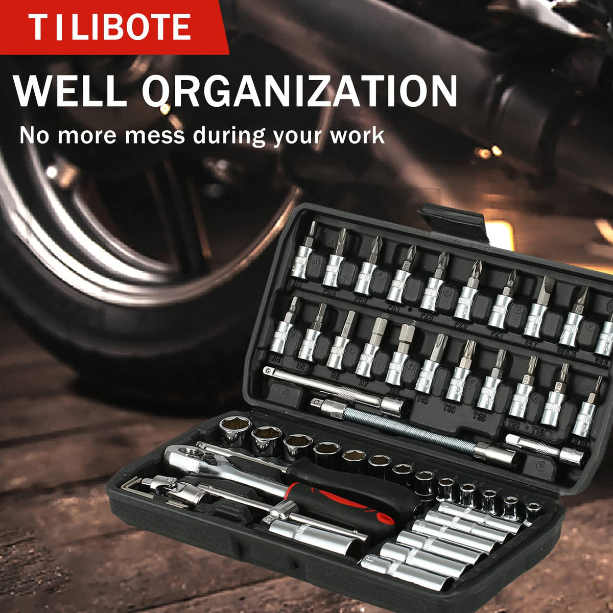 TILIBOTE spinner handle offers comfortable turning during long jobs.