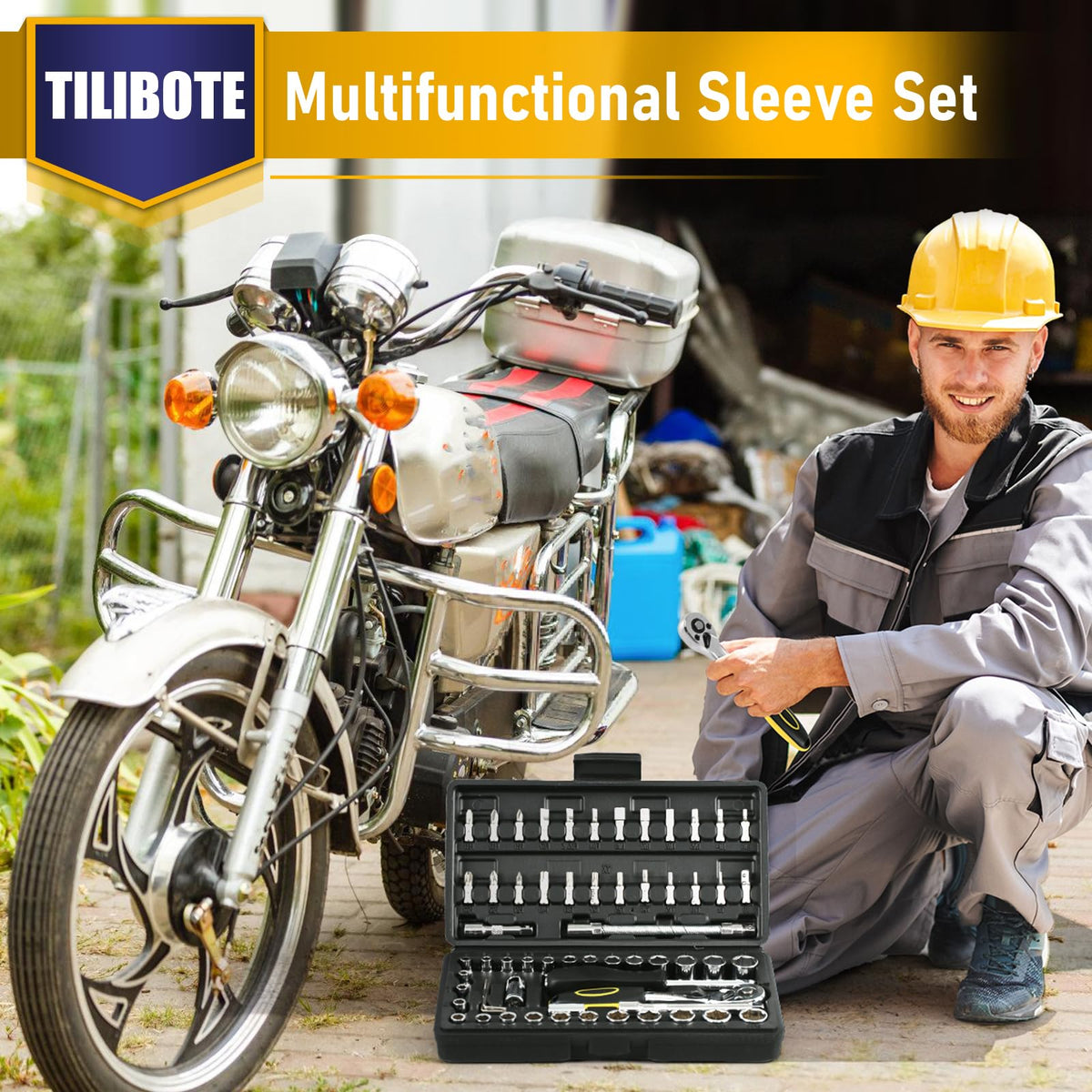 TILIBOTE sturdy storage box keeps tools organized for home and car repairs.