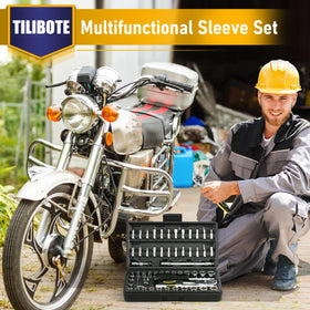 TILIBOTE sturdy storage box keeps tools organized for home and car repairs.