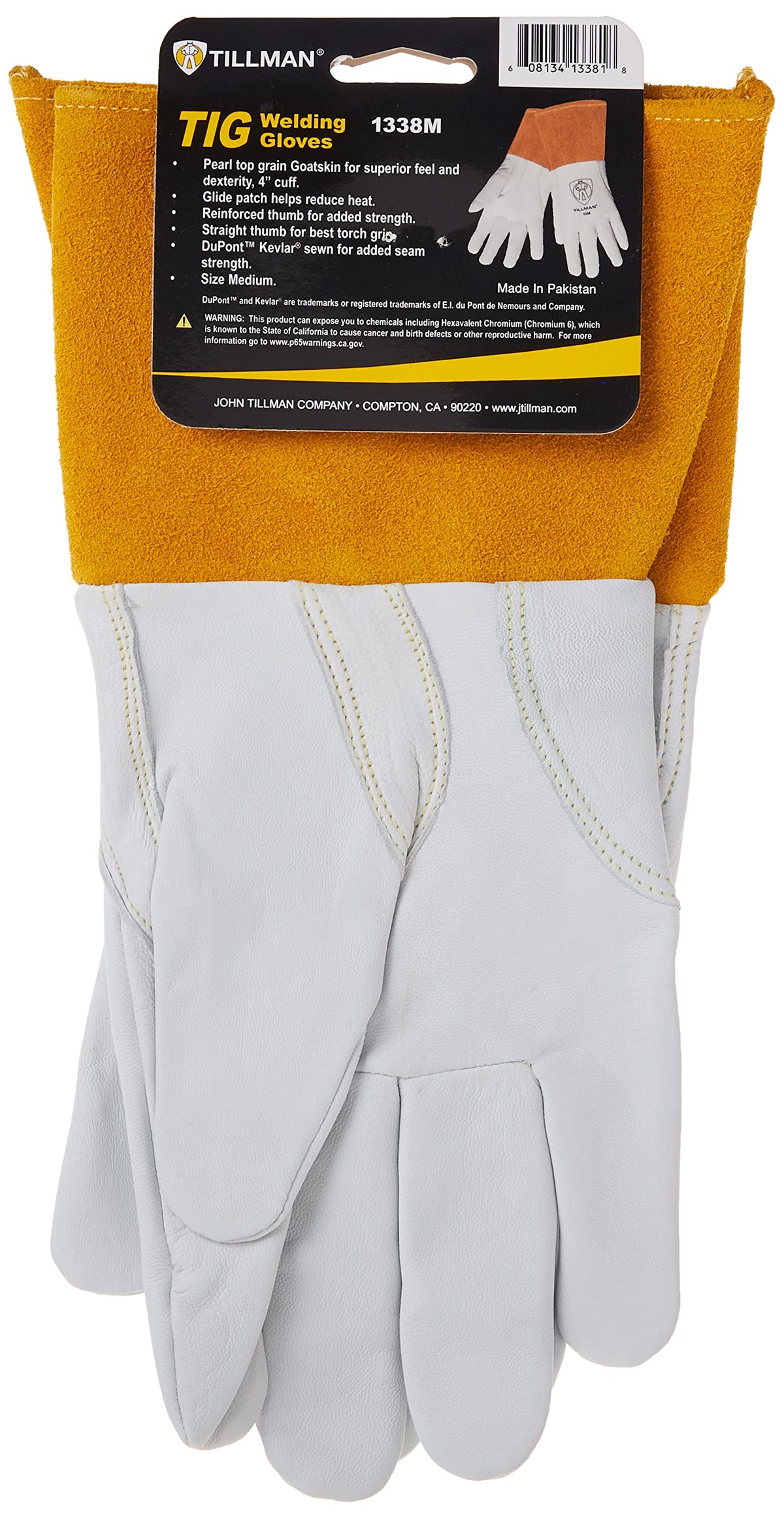 Tillman 1338M glove made in USA label visible.