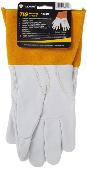 Tillman 1338M glove made in USA label visible.
