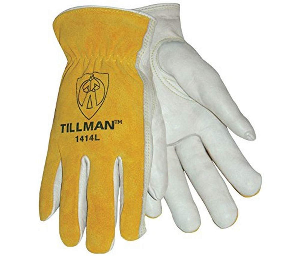 Tillman 1414L palm view shows durable pearl cowhide protection for tough tasks