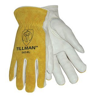 Tillman 1414L drivers gloves in top grain cowhide, offering durability and dexterity for tough-handed tasks