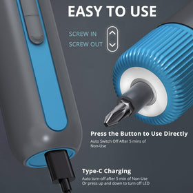 Tilswall 4V screwdriver blue forward-reverse switch supports versatile screw driving