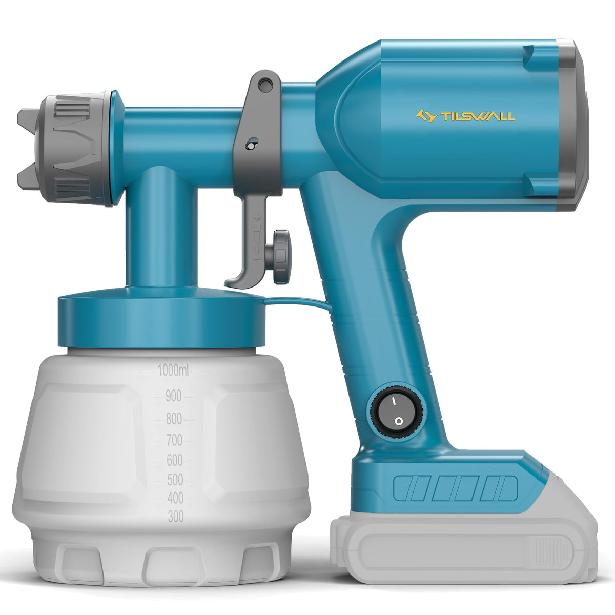 Tilswall cordless sprayer with Dewalt 20V compatibility for mobile painting.