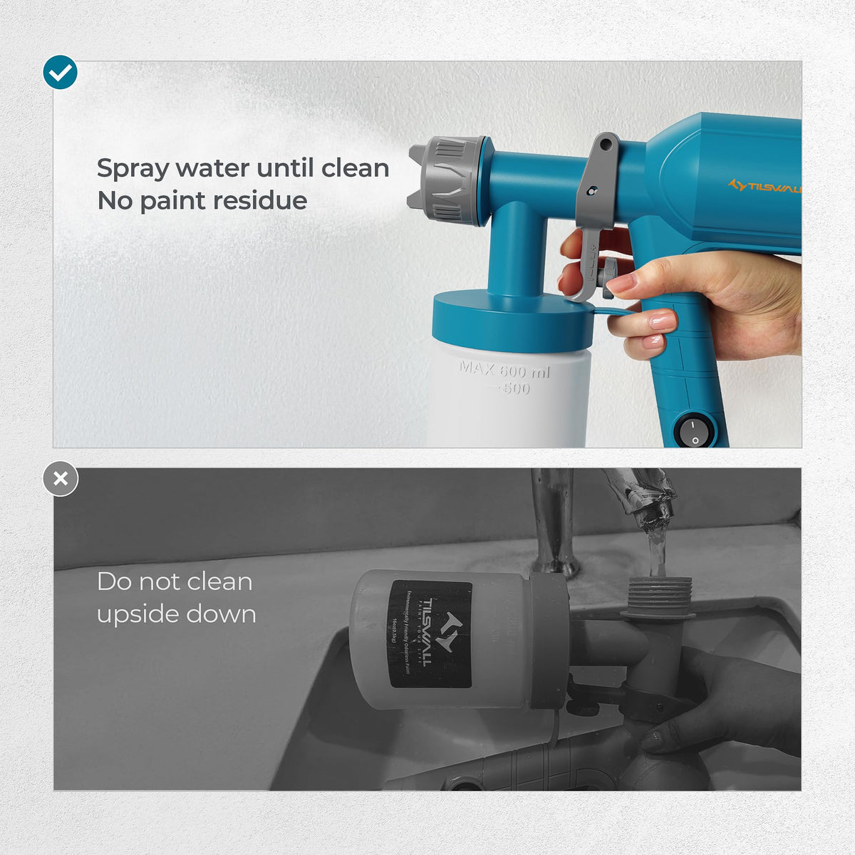 Tilswall paint sprayer suitable for DIY projects like sheds and cabinets.