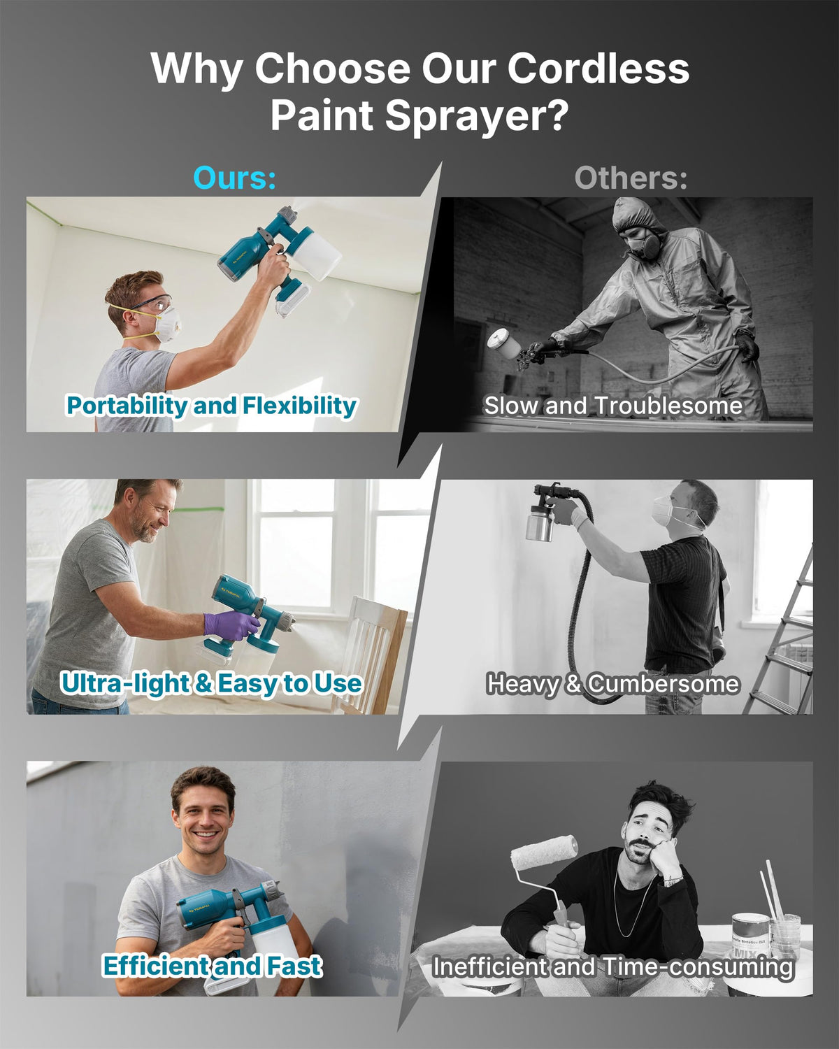 TILSWALL paint sprayer with two-nozzle setup enables versatile finishes on surfaces.