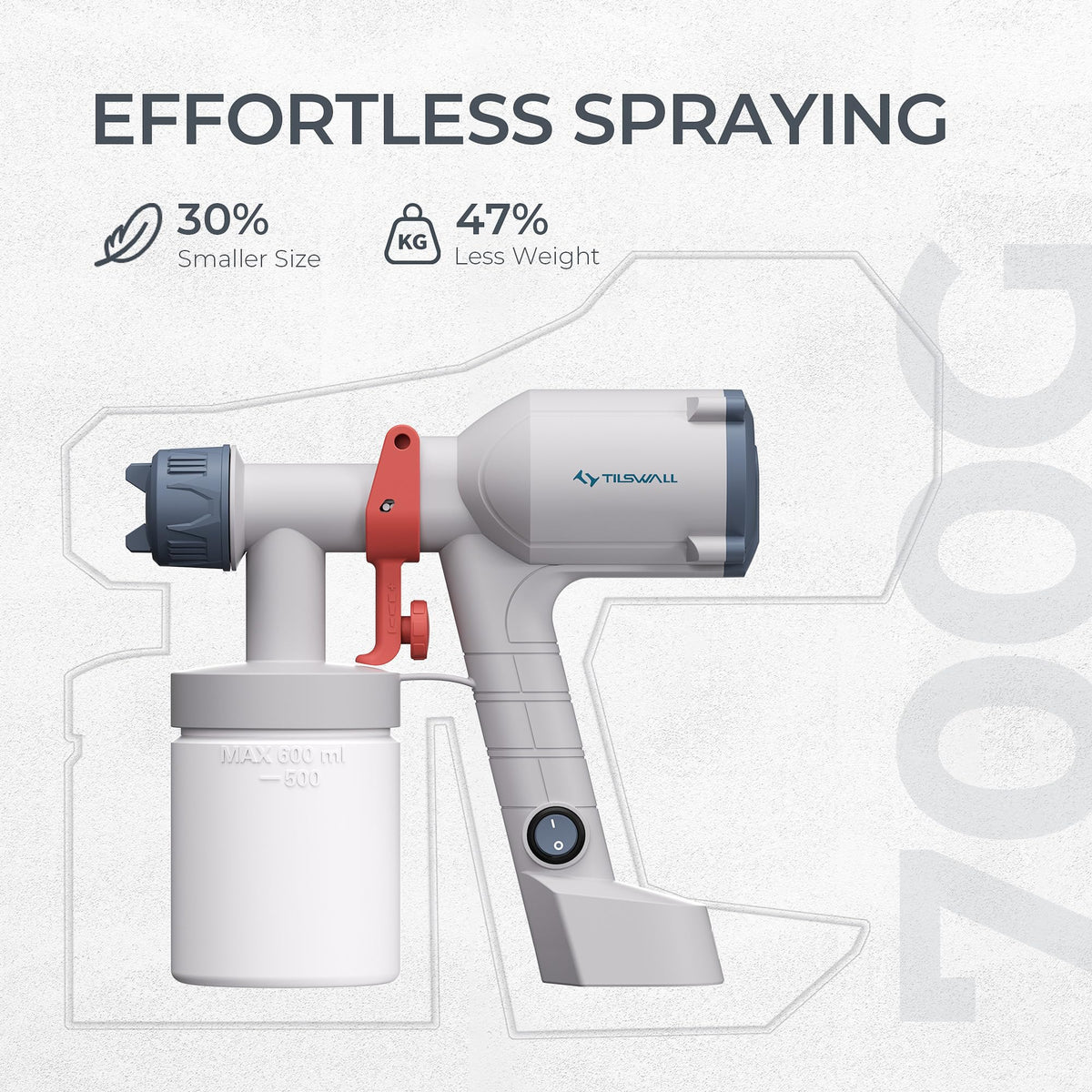 TILSWALL spray gun with two nozzles enables precise finishes.