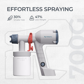 TILSWALL spray gun with two nozzles enables precise finishes.