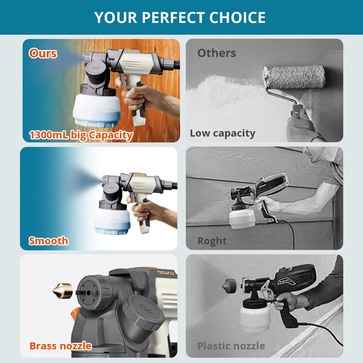 Tilswall Shark 800W HVLP control knob lets you adjust spray volume.