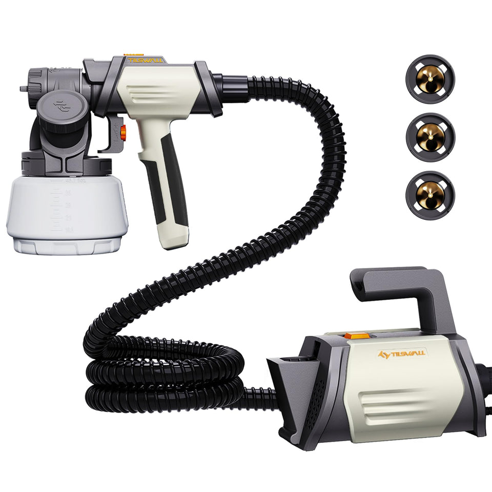 Tilswall Shark 800W side-feed spray enables faster paint loading and less stirring.