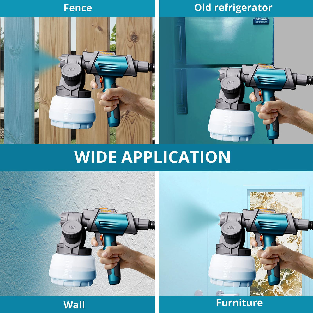 Tilswall Shark 800W horizontal oval spray mode for broad surfaces.