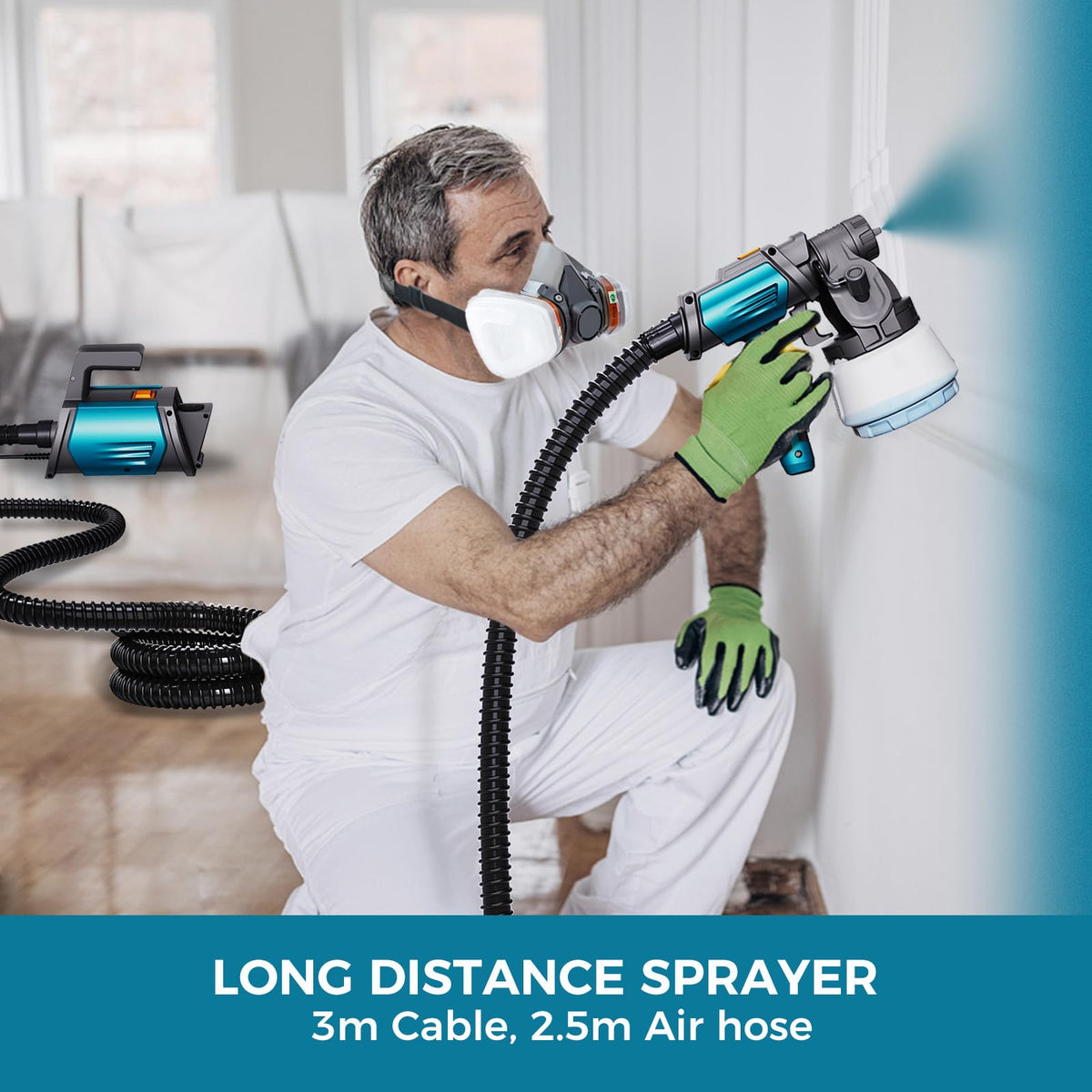 Tilswall Shark 800W round spray mode for edges and trims.