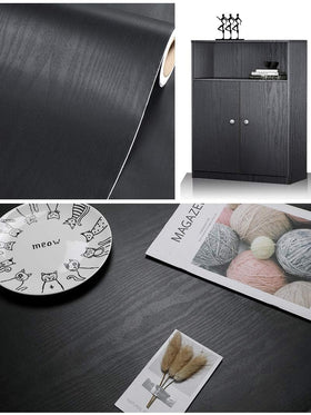 Tiltil Black Wallpaper furniture panel remodel highlights easy application and strong coverage.