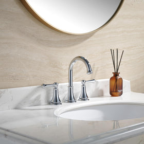TimeArrow chrome high-arc gooseneck spout enhances clearance for big sink tasks.