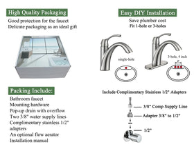 TimeArrow TAF206-BN braided water supply lines provide secure connections.