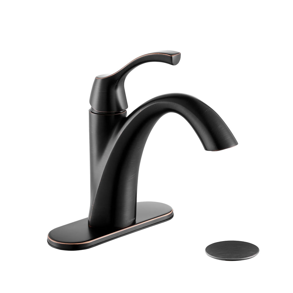 TimeArrow TAF206-ORB bathroom faucet front view with durable oil rubbed bronze finish