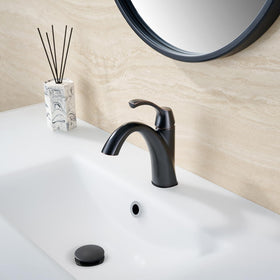 TimeArrow TAF206-ORB bathroom faucet side view showing single-handle operation