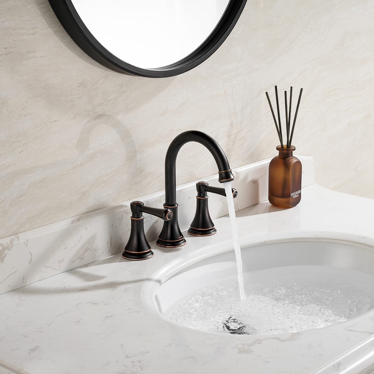 TimeArrow two-handle metal lever controls for precise temperature and flow