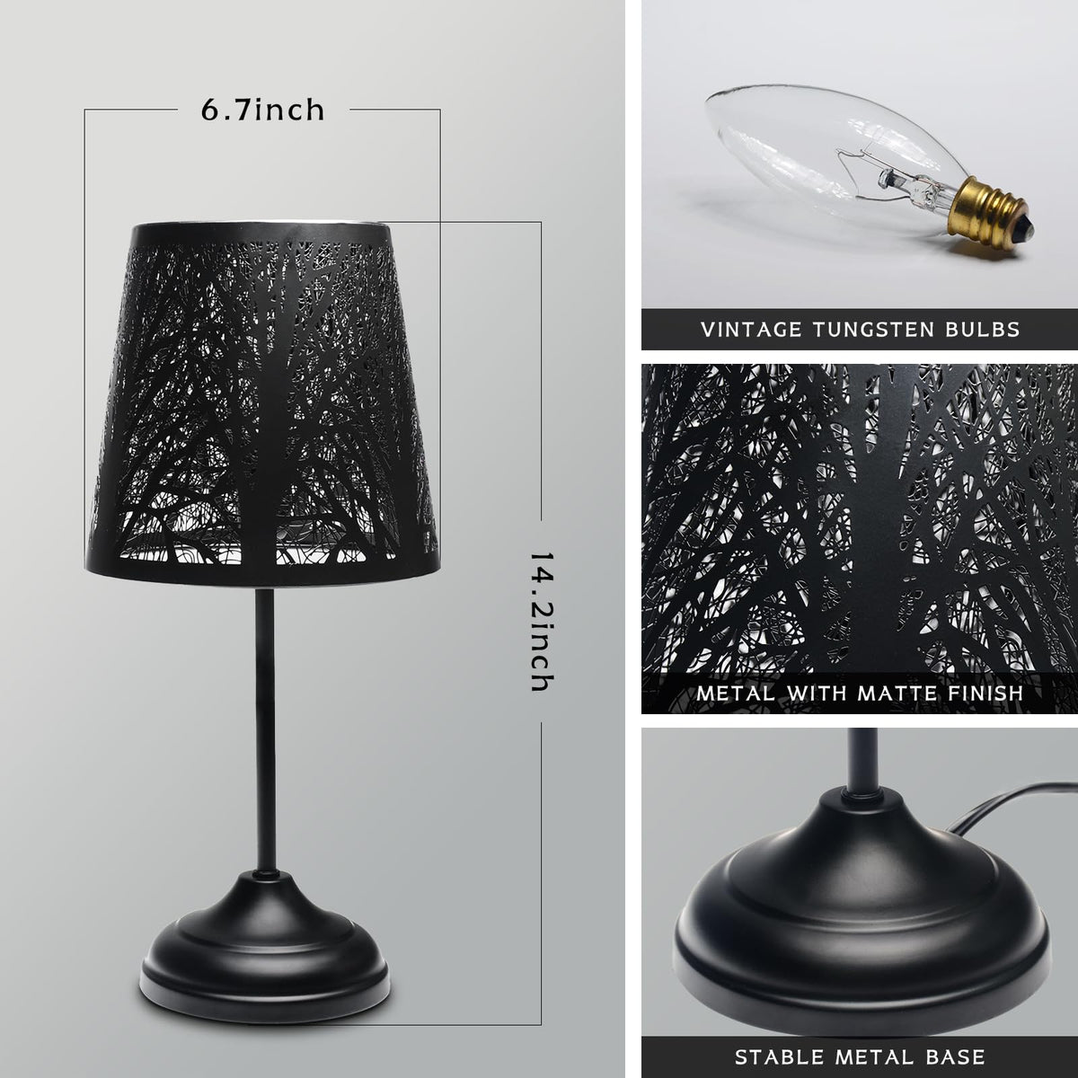 Timeflies anti-tipping metal base provides stable support on desks and nightstands