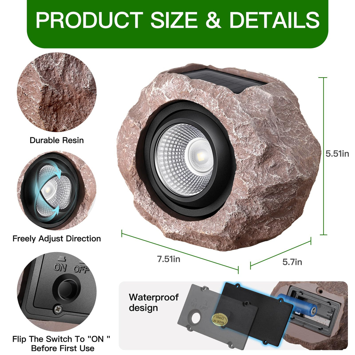 Timeflies Solar Rock Lights add ambient glow to decks, patios, and steps.