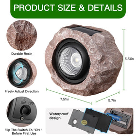 Timeflies Solar Rock Lights add ambient glow to decks, patios, and steps.