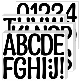 Timenued black letter stickers 4inch on poster board for bold headings