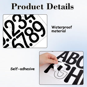 Timenued house-number stickers for mailbox exterior labeling