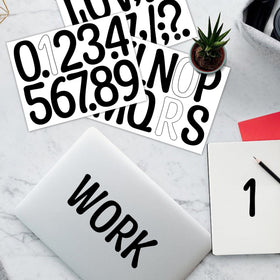 Timenued peel-and-stick letters simplify quick personalization on any dry surface