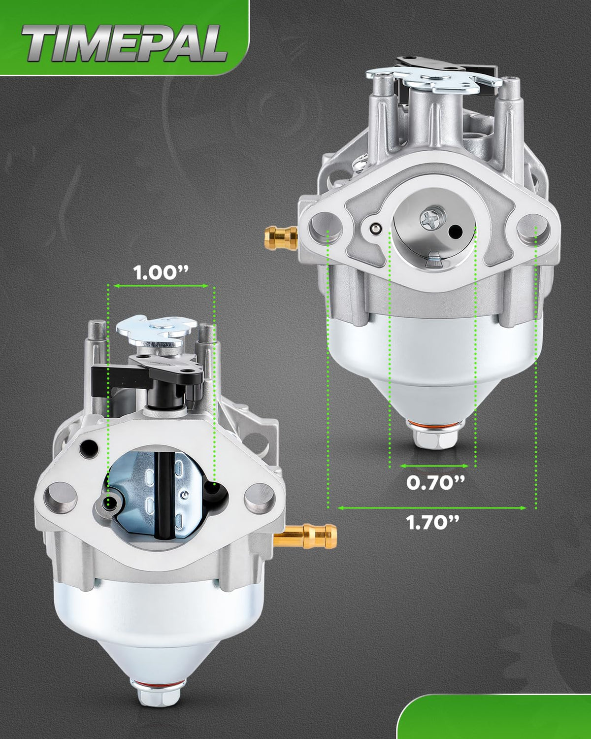 TIMEPAL GCV160 carburetor assembly parts close-up outlines components.
