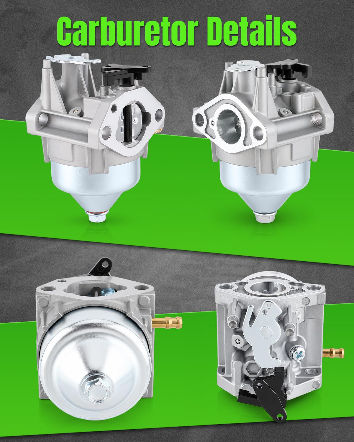 TIMEPAL GCV160 carburetor dimension-guide shows 44mm mounting spacing.