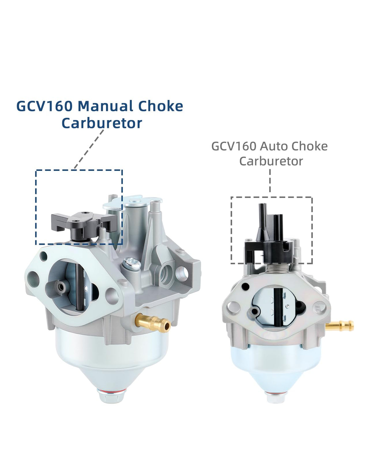 TIMEPAL GCV160 carburetor side view highlighting compact design.