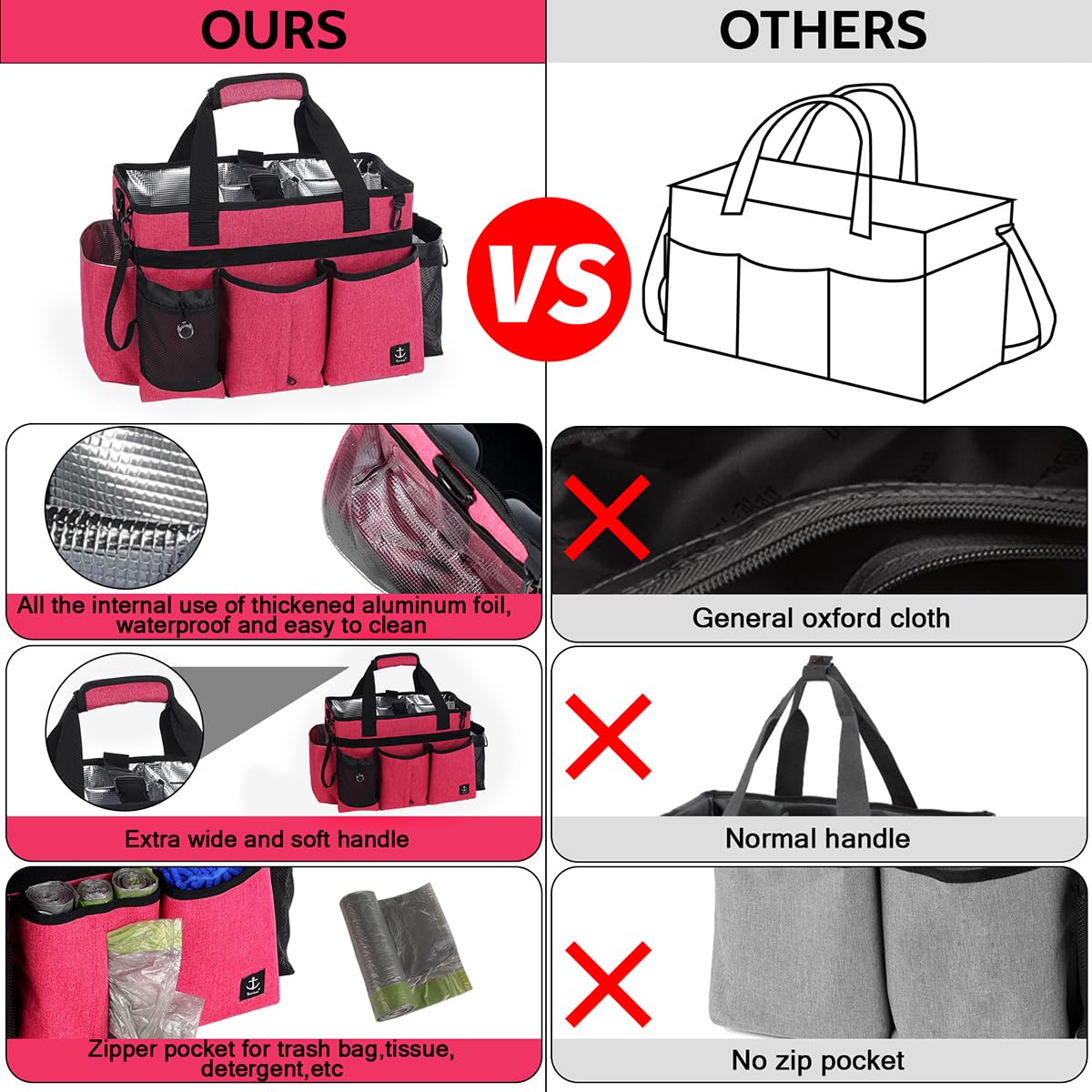 Timoxi Cleaning Caddy organizer divider highlights configurable compartments.