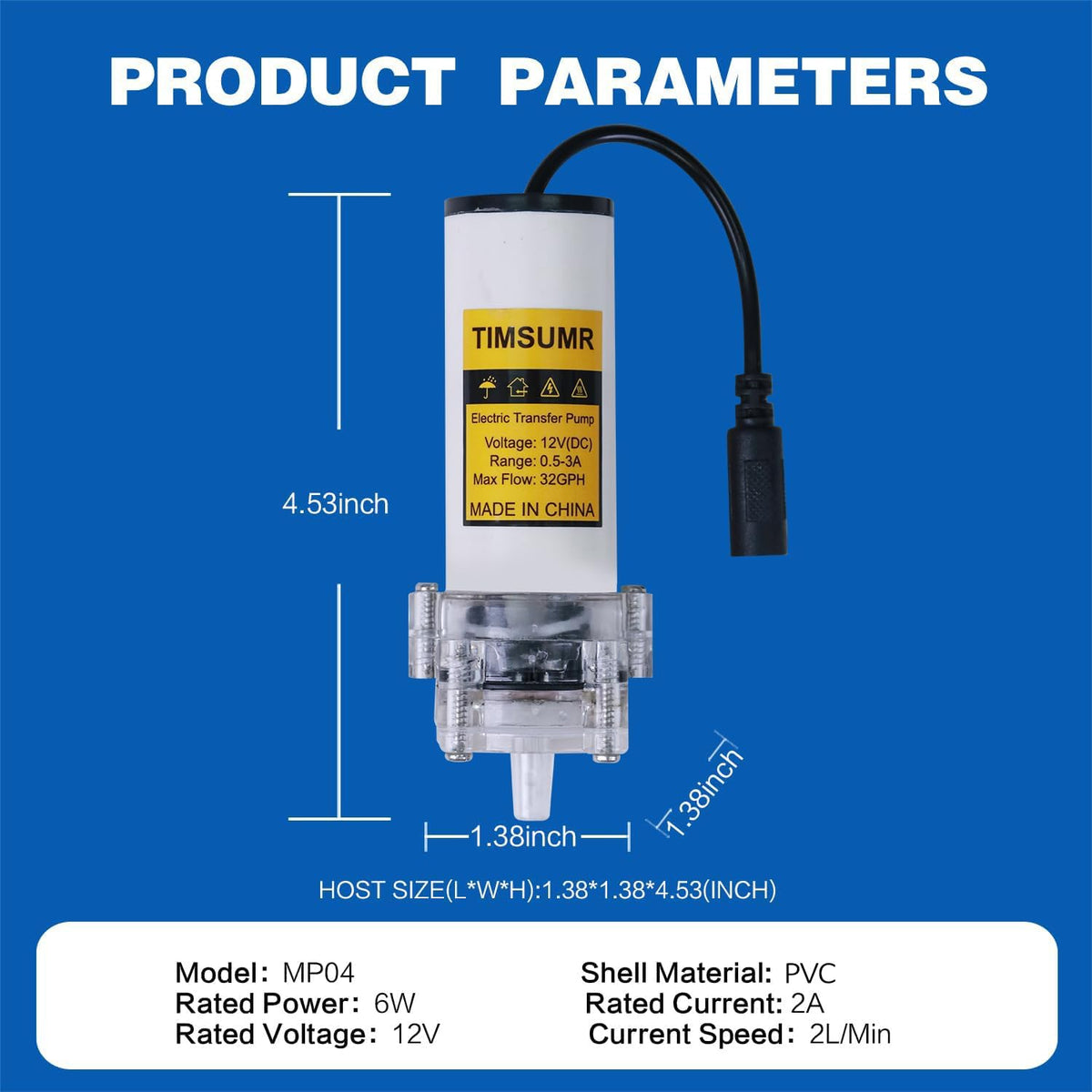 TIMSUMR packaging components with pump, hoses, and filters