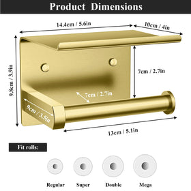 Tindbea brushed gold stainless steel bathroom storage in a modern bathroom