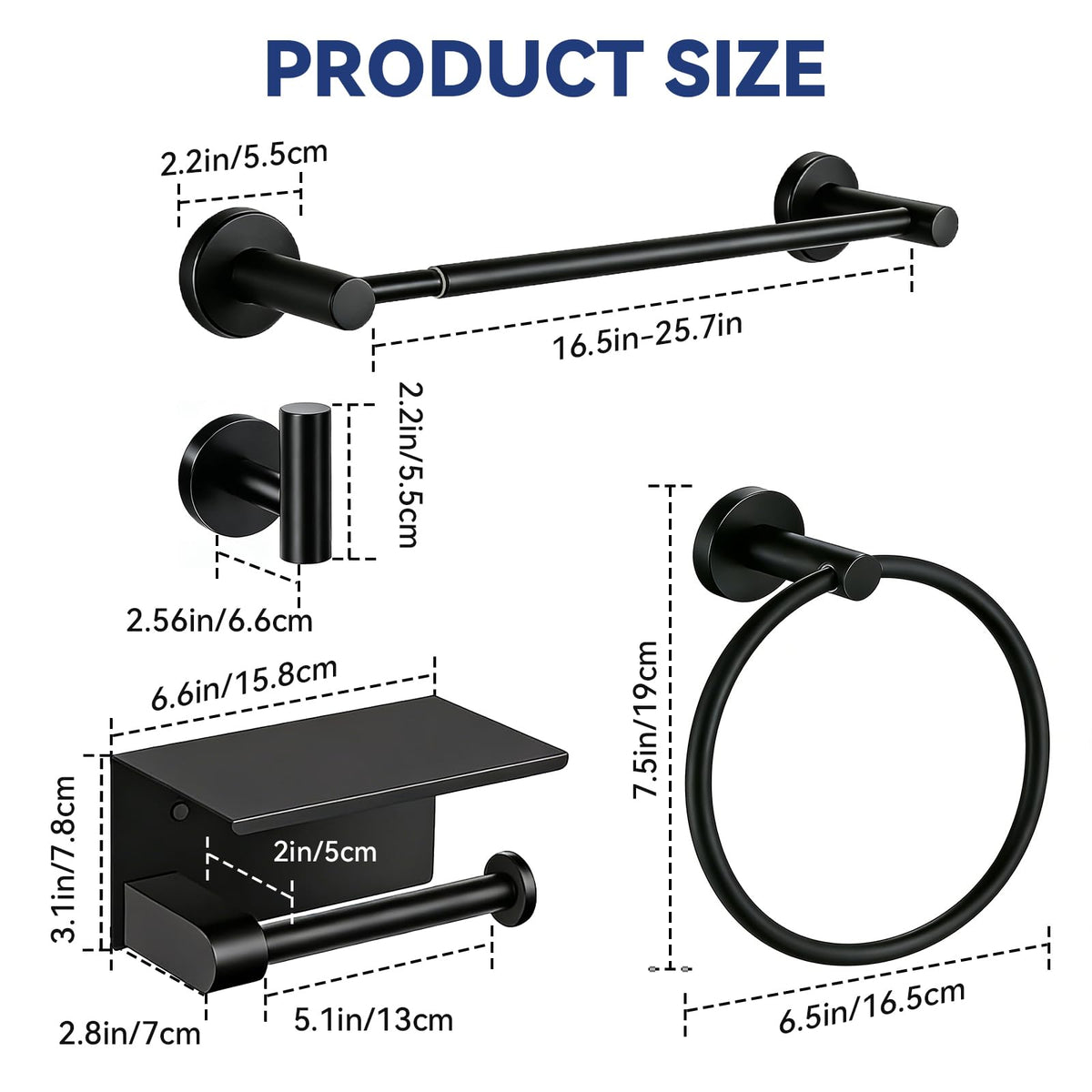 Tinecio SUS304 towel ring with rust-resistant matte finish.